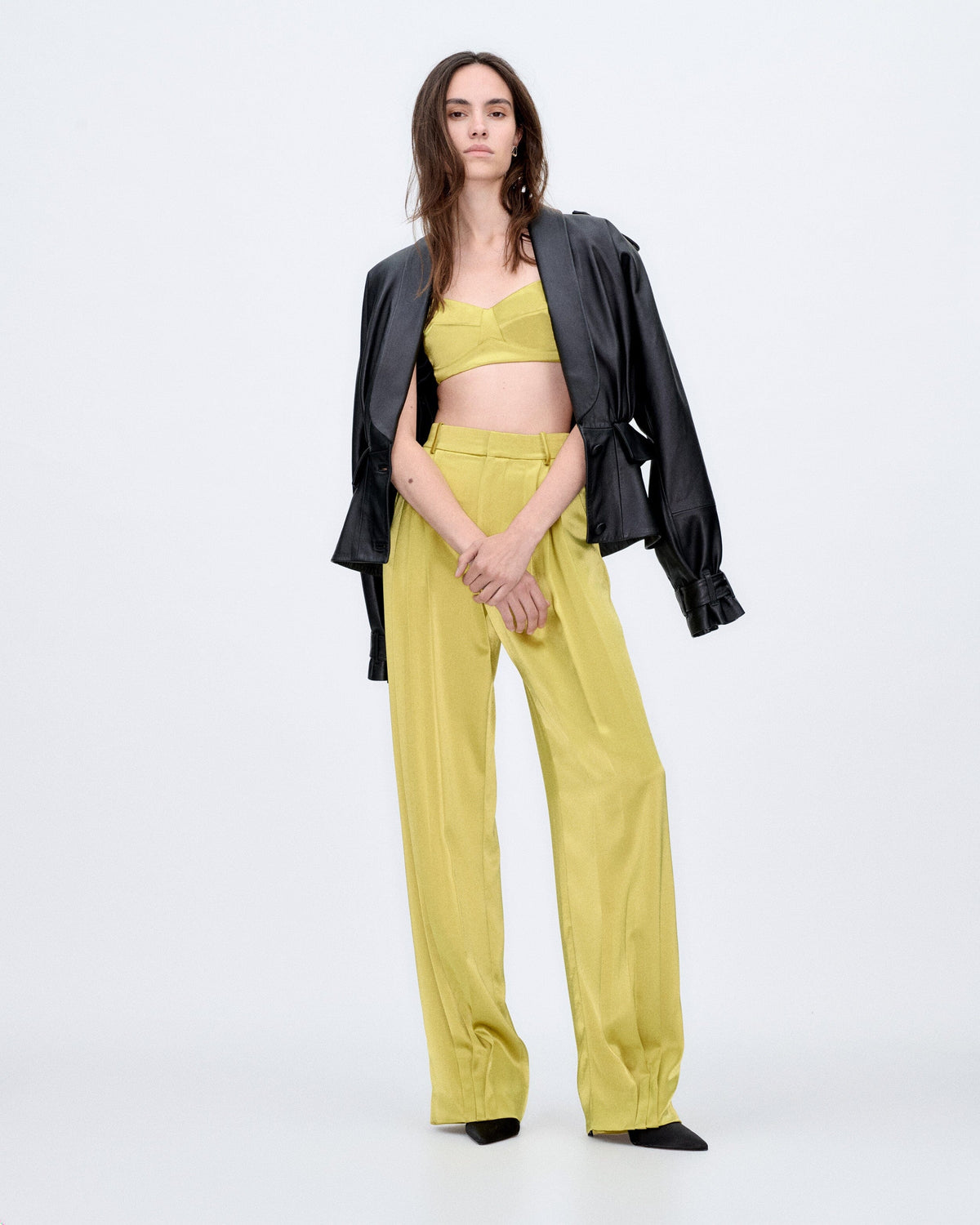 Limbo Lime Tailored Trousers Trousers PALOMO SPAIN 