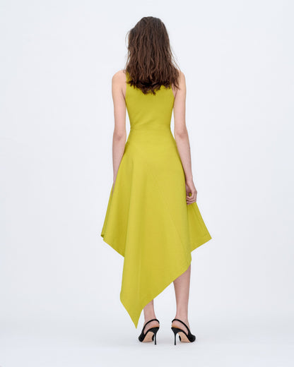 Lime Asymmetric Dress Dresses PALOMO SPAIN 