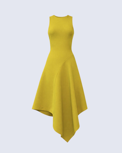 Lime Asymmetric Dress Dresses PALOMO SPAIN 