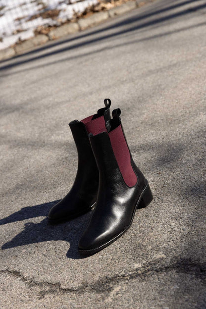 Lina negro burdeos Booties Mint and Rose 