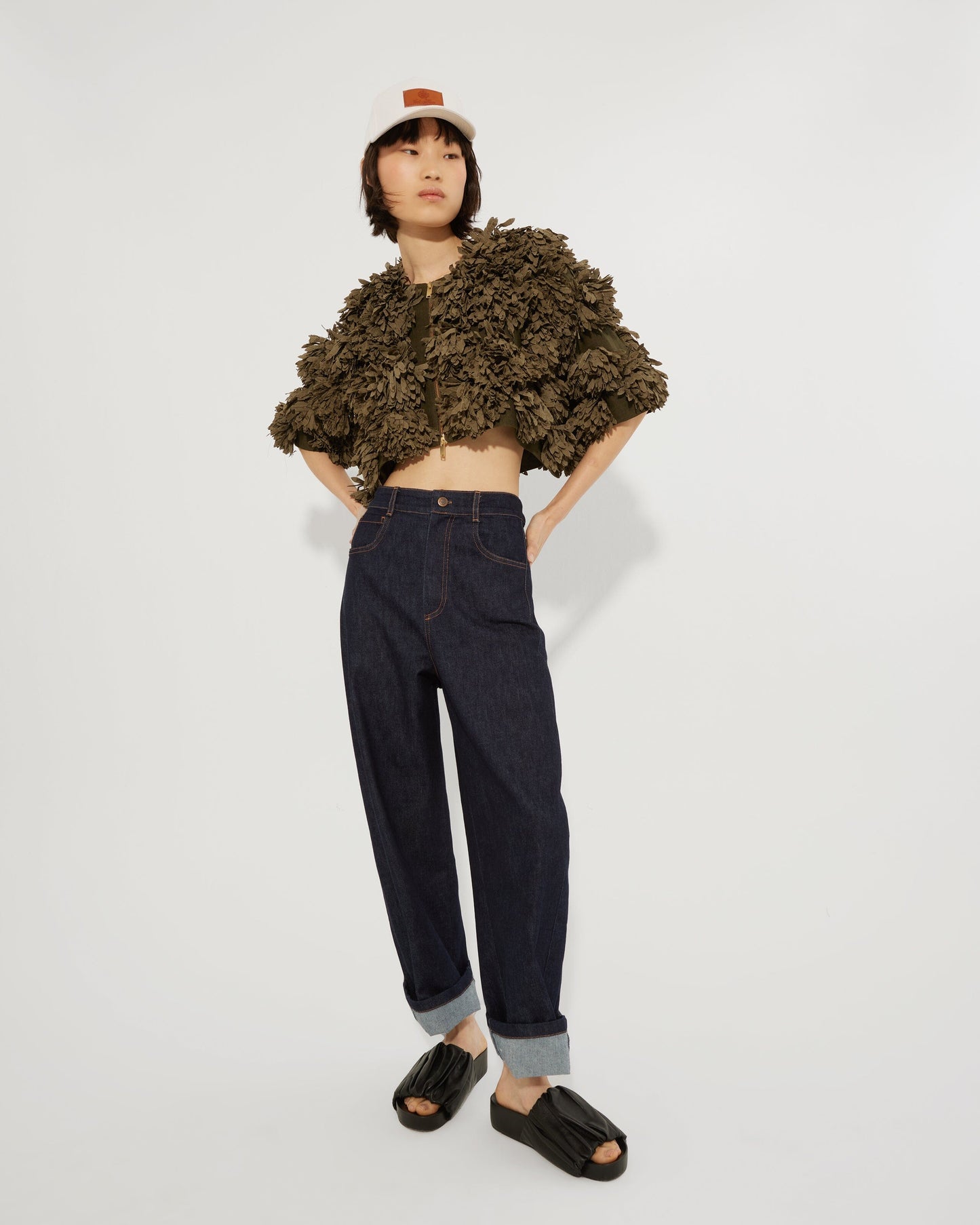 Linen bomber with handmade flowers Jackets Tot-Hom 