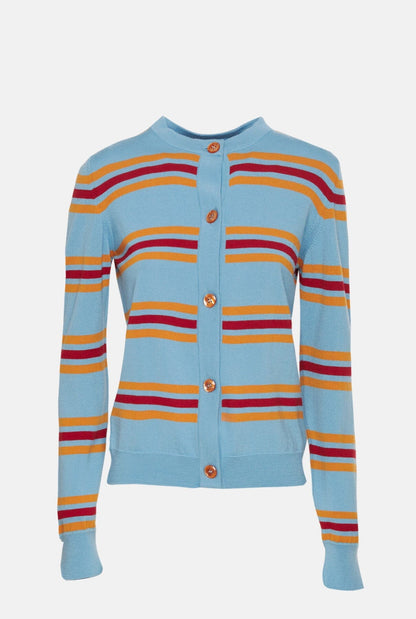 LIonel striped Cardigan - Sky Blue Sweaters Laia Alen 