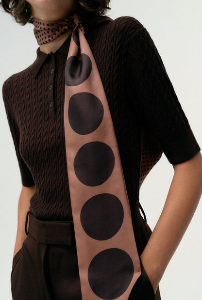 Lola Scarf Mocha Foulards & Scarves Van Hise 