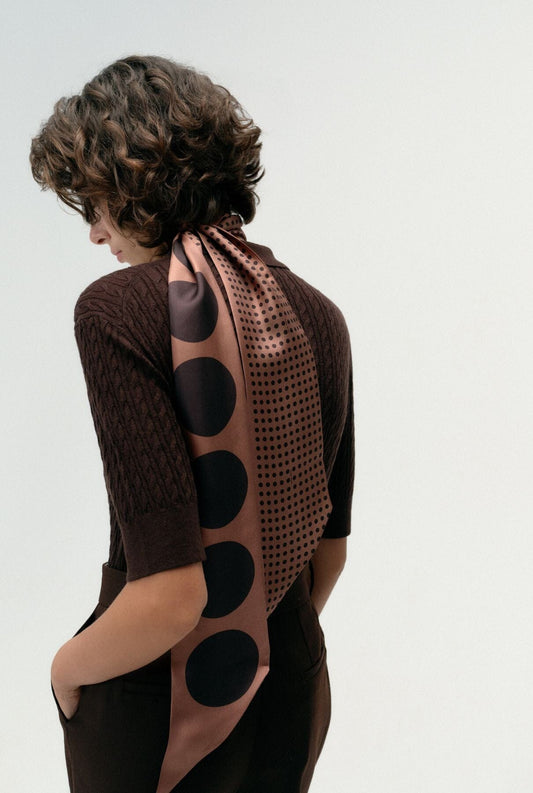 Lola Scarf Mocha Foulards & Scarves Van Hise 