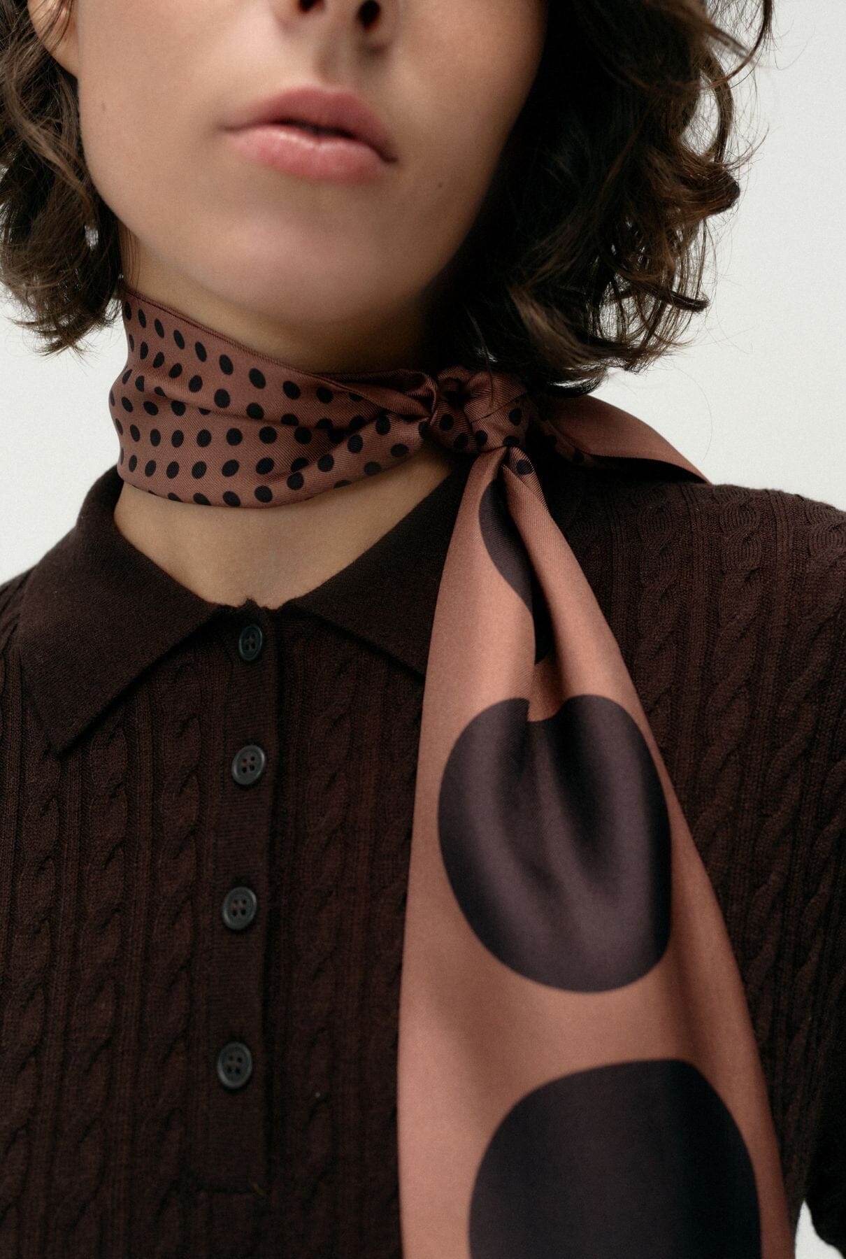 Lola Scarf Mocha Foulards & Scarves Van Hise 