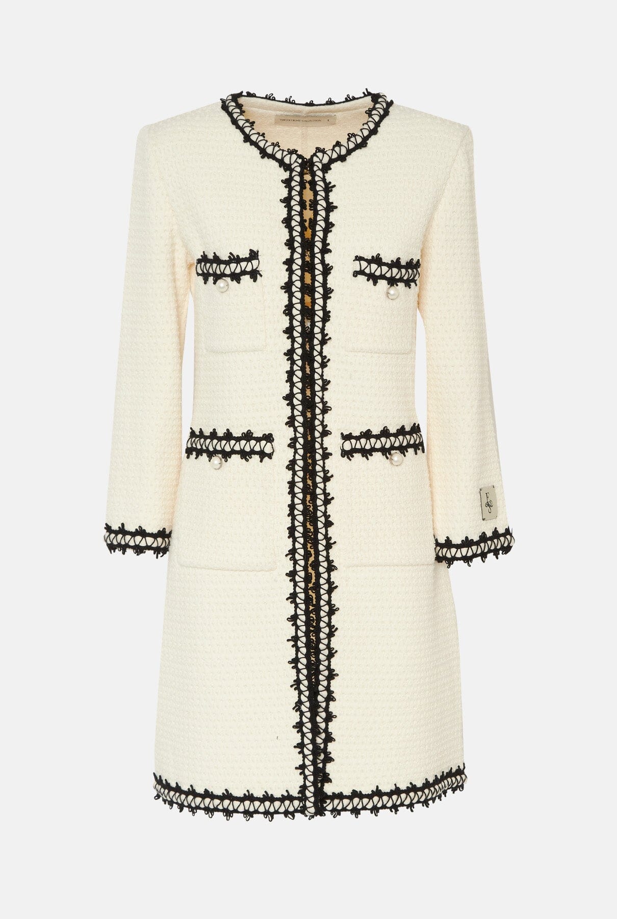 LONG CONTRAST TWEED JACKET CHANTAL Jackets The Extreme Collection 