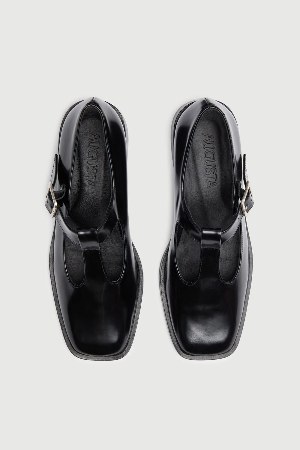 Lucy T-Bar in Black Leather Lucy AUGUSTA 