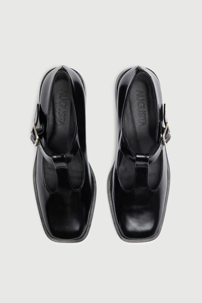 Lucy T-Bar in Black Leather Lucy AUGUSTA 