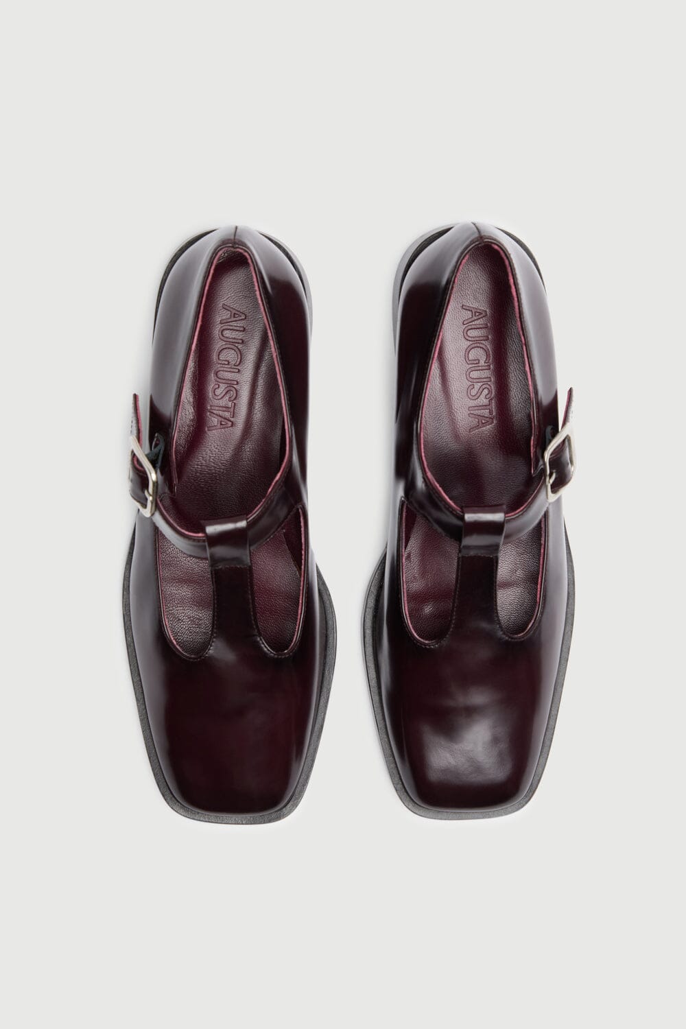 Lucy T-Bar in Burgundy Leather Lucy AUGUSTA 