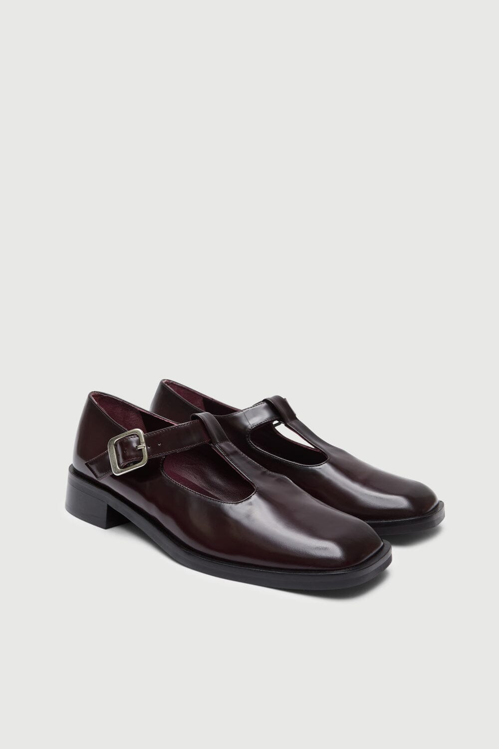 Lucy T-Bar in Burgundy Leather Lucy AUGUSTA 