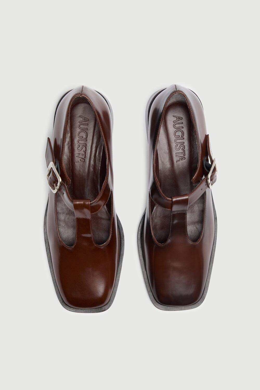 Lucy T-Bar in Caramel Leather Lucy AUGUSTA 