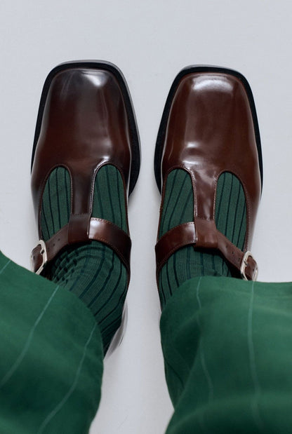 Lucy T-Bar in Caramel Leather Lucy AUGUSTA 