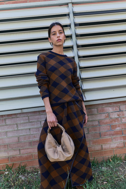 Lupe Crew Neck Argyle Sweaters Laia Alen 