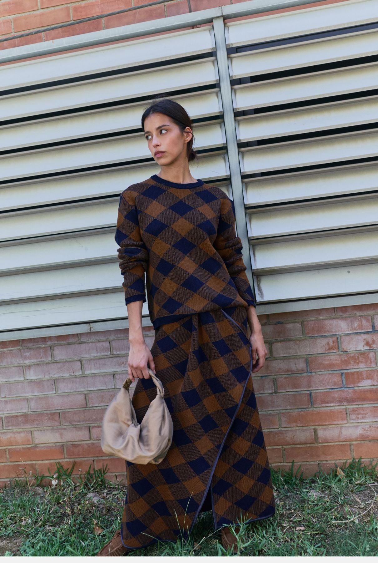 Lupe Crew Neck Argyle Sweaters Laia Alen 