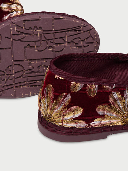 Lyra Petal Burgundy Flat shoes Flabelus 