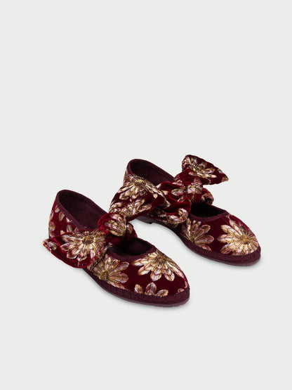 Lyra Petal Burgundy Flat shoes Flabelus 