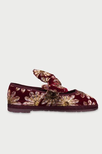 Lyra Petal Burgundy Flat shoes Flabelus 