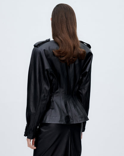 *MADE TO ORDER | Black Leather Blazer Jackets PALOMO SPAIN 