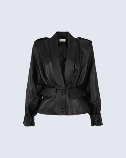 *MADE TO ORDER | Black Leather Blazer Jackets PALOMO SPAIN 