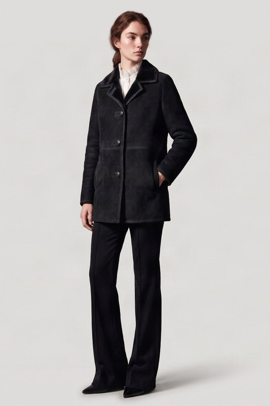 * MADE TO ORDER | Black Marlow Shearling Coat Jackets Kolonaki 