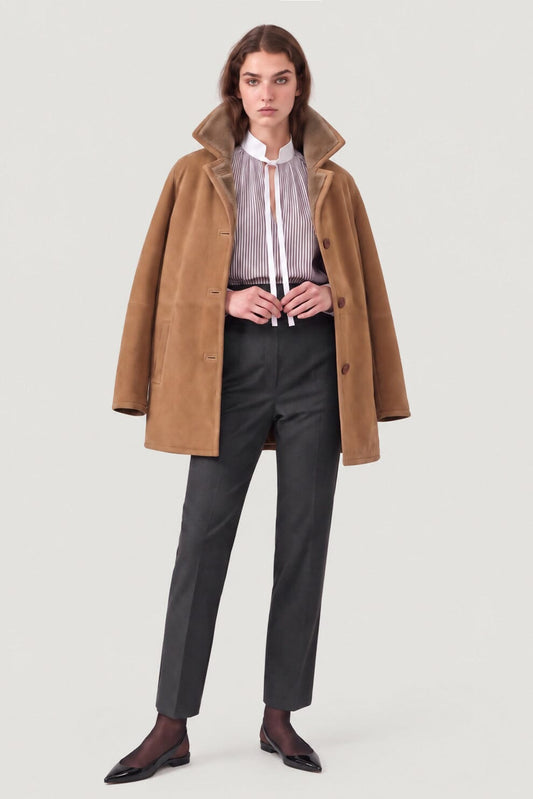 *MADE TO ORDER |Camel Marlow Shearling Coat Jackets Kolonaki 