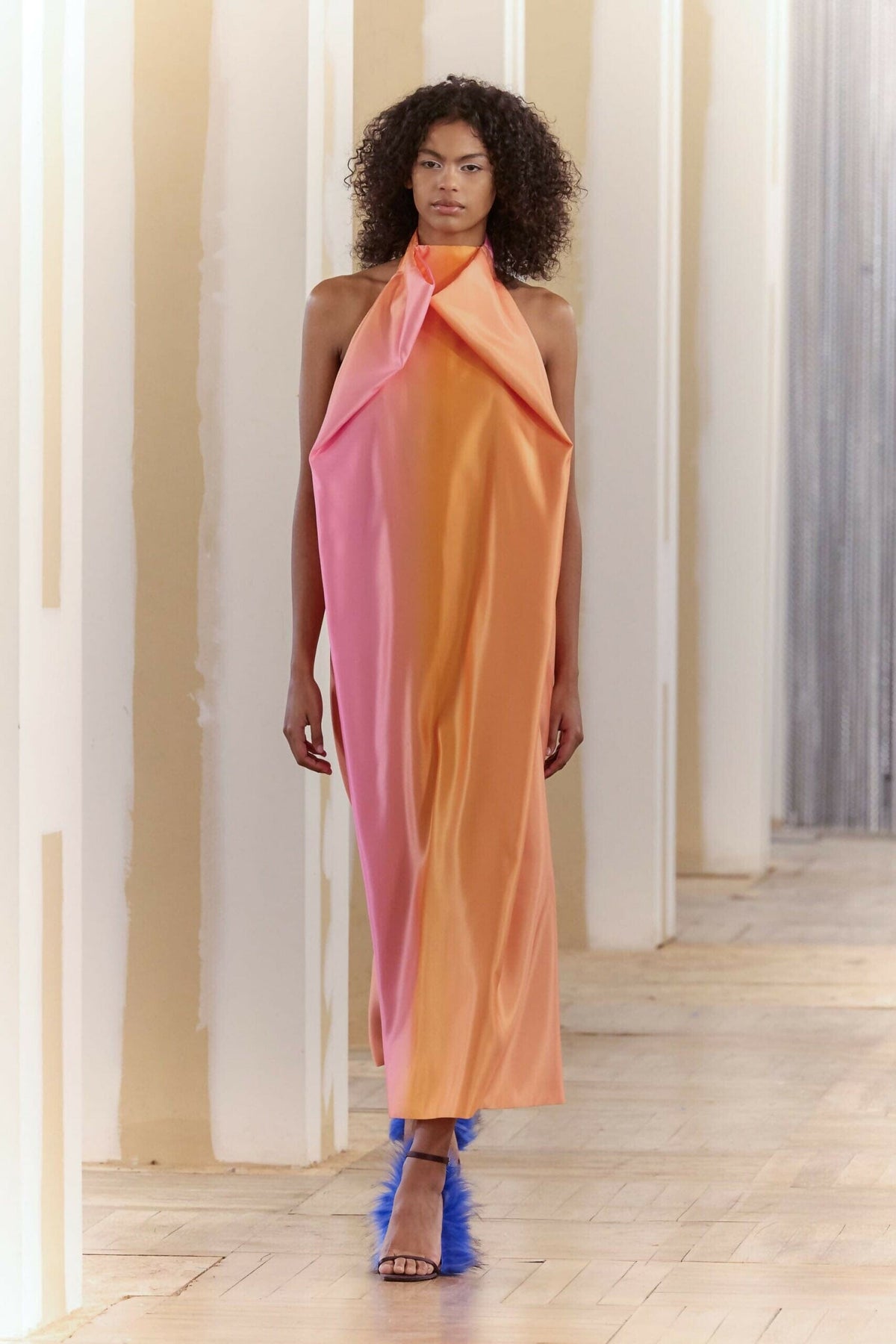 *MADE TO ORDER | Dart Satin Coral Dress Dresses Ernesto Naranjo 