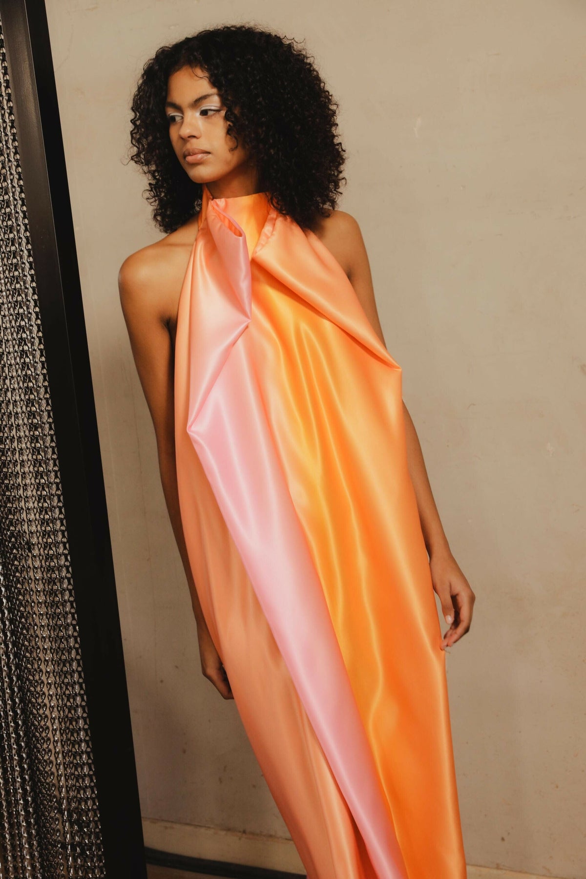 *MADE TO ORDER | Dart Satin Coral Dress Dresses Ernesto Naranjo 