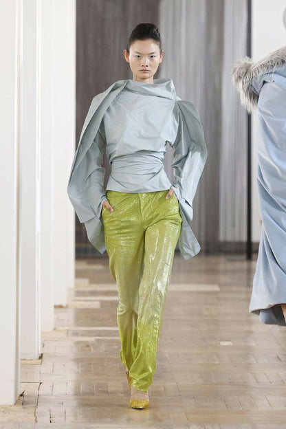 *MADE TO ORDER | Lamé Degradé Lime Pants Trousers Ernesto Naranjo 