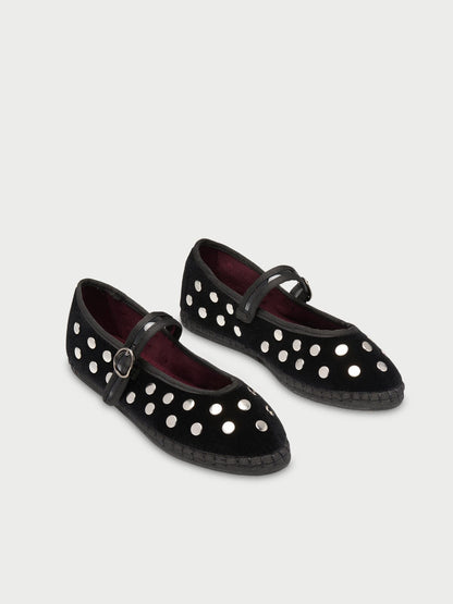 Mae Silver Black Mary Jane Flabelus 