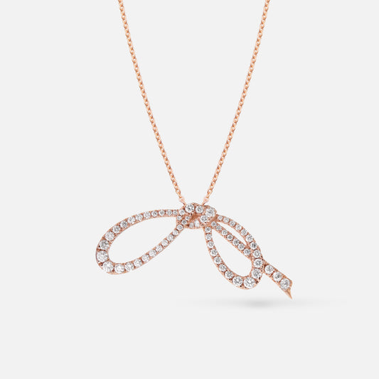 Maison Rose Bow Necklace Necklaces Gold & Roses 