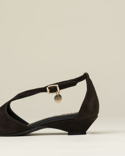 Malvina chocolate suede Heels Gaimo 