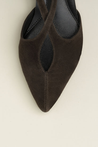 Malvina chocolate suede Heels Gaimo 
