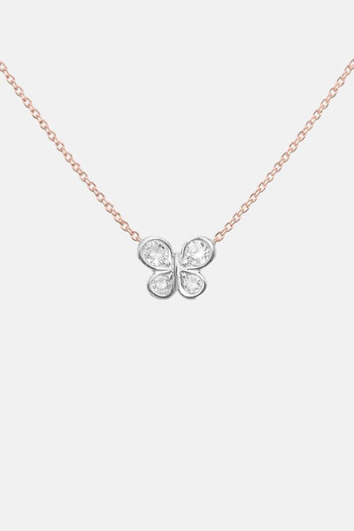 Mariposa Mini — Collar de oro rosa 18k con diamantes · Elena Carrera