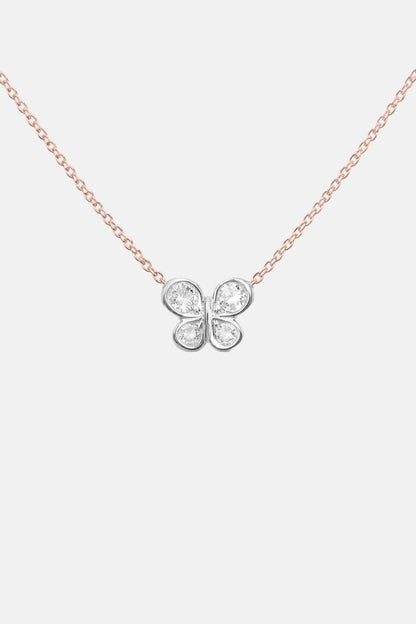 Mariposa Mini — Collar de oro rosa 18k con diamantes Necklaces Elena Carrera 