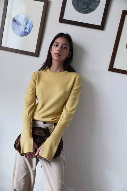 Maru Crew Neck Butter Yellow Sweaters Laia Alen 