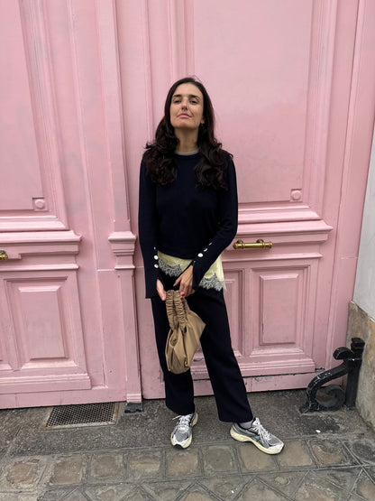 Maru Crew Neck Navy KNITWEAR Laia Alen 