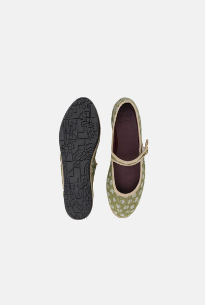 Mary Jane Leopard Green Flat shoes Julise Magon 