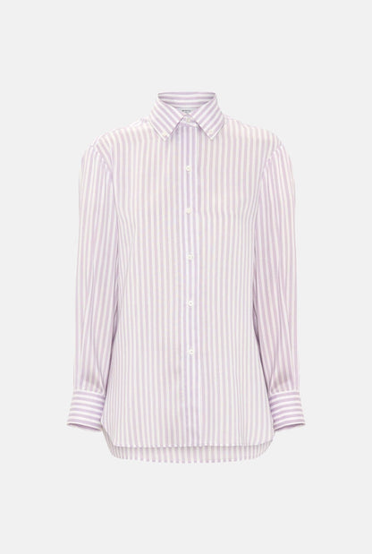 Mauve silk blend striped blouse Shirts & blouses Mirto 