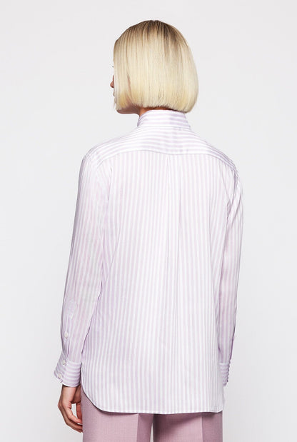 Mauve silk blend striped blouse Shirts & blouses Mirto 