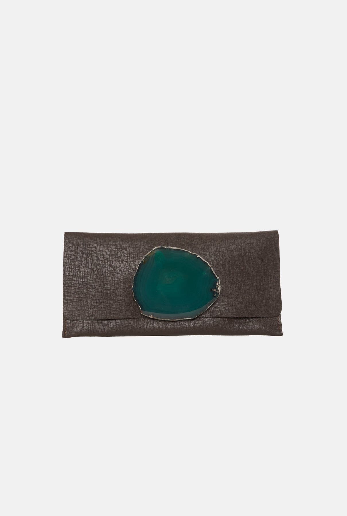 Maxi Clutch - Marrón Ágata Verde Hand bags Ecue 