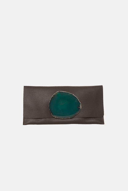 Maxi Clutch - Marrón Ágata Verde Hand bags Ecue 