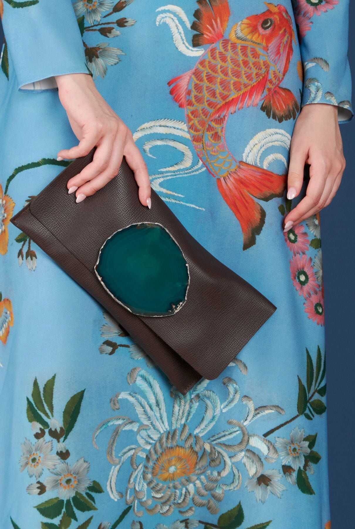 Maxi Clutch - Marrón Ágata Verde Hand bags Ecue 