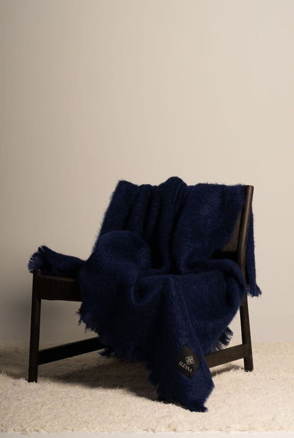 Midnight Blue Mohair Blanket Accessories ELEVAA 
