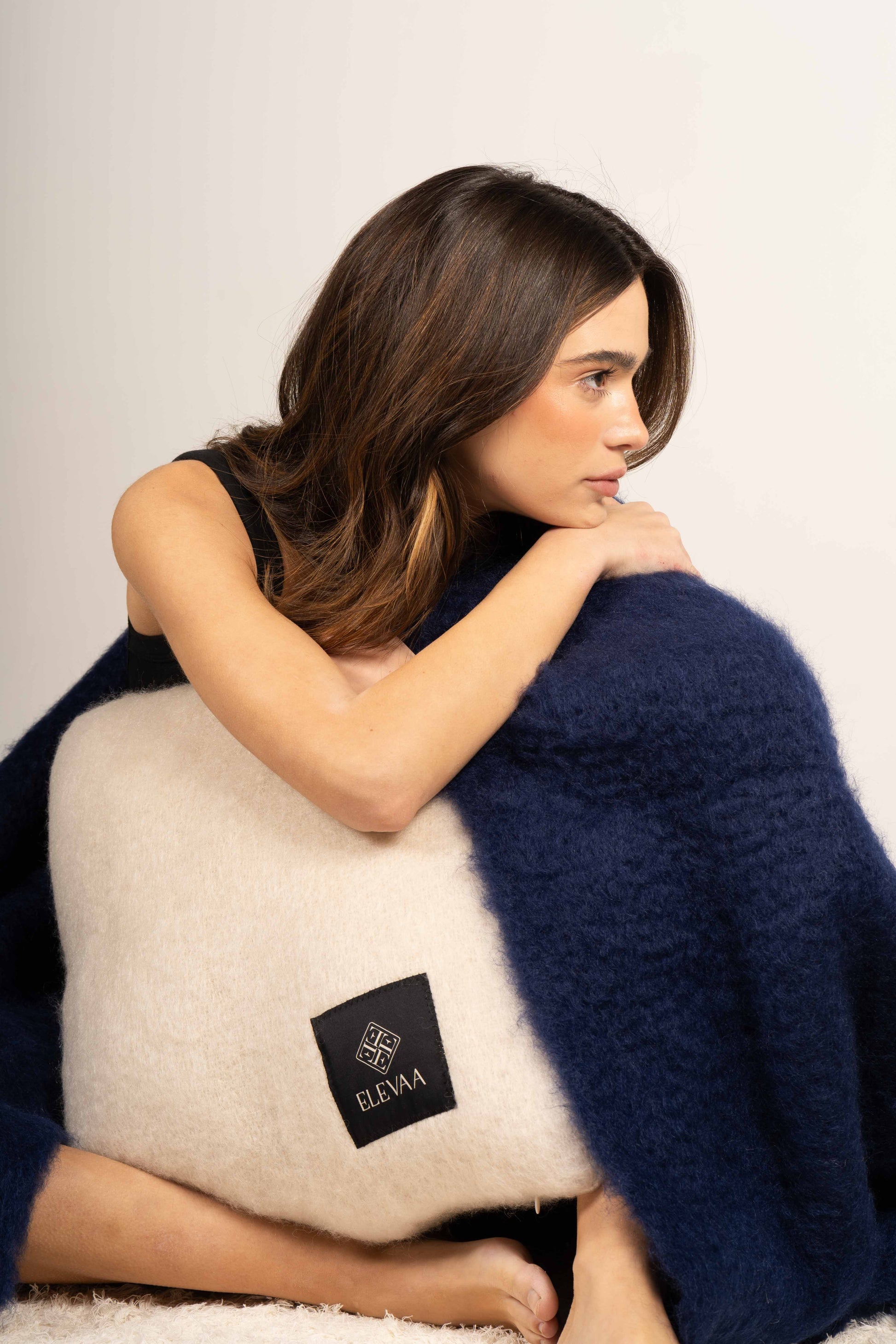 Midnight Blue Mohair Blanket Accessories ELEVAA 