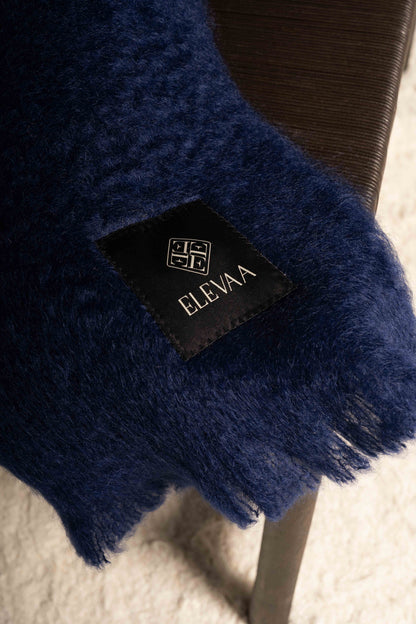 Midnight Blue Mohair Blanket Accessories ELEVAA 