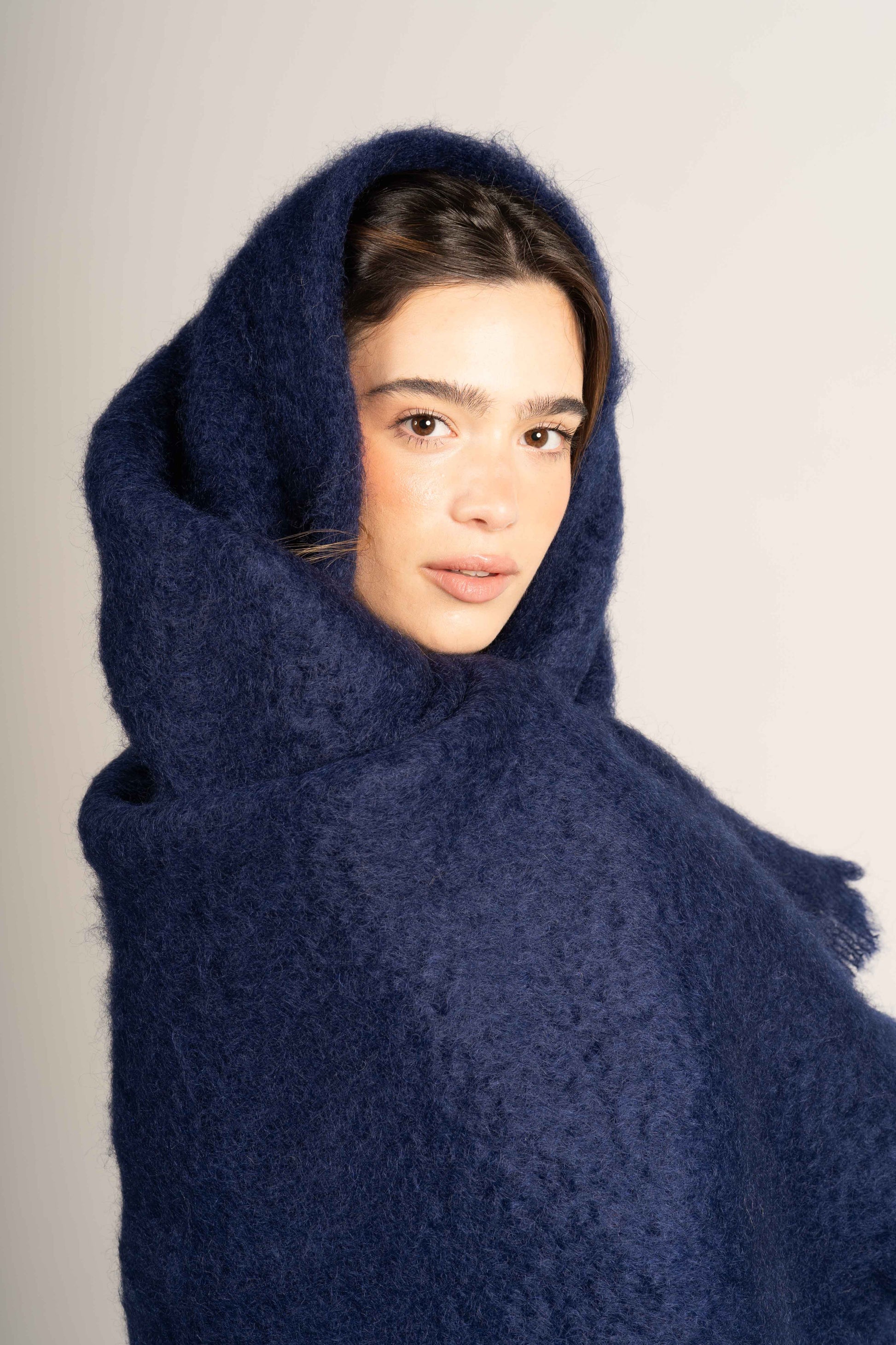 Midnight Blue Mohair Blanket Accessories ELEVAA 