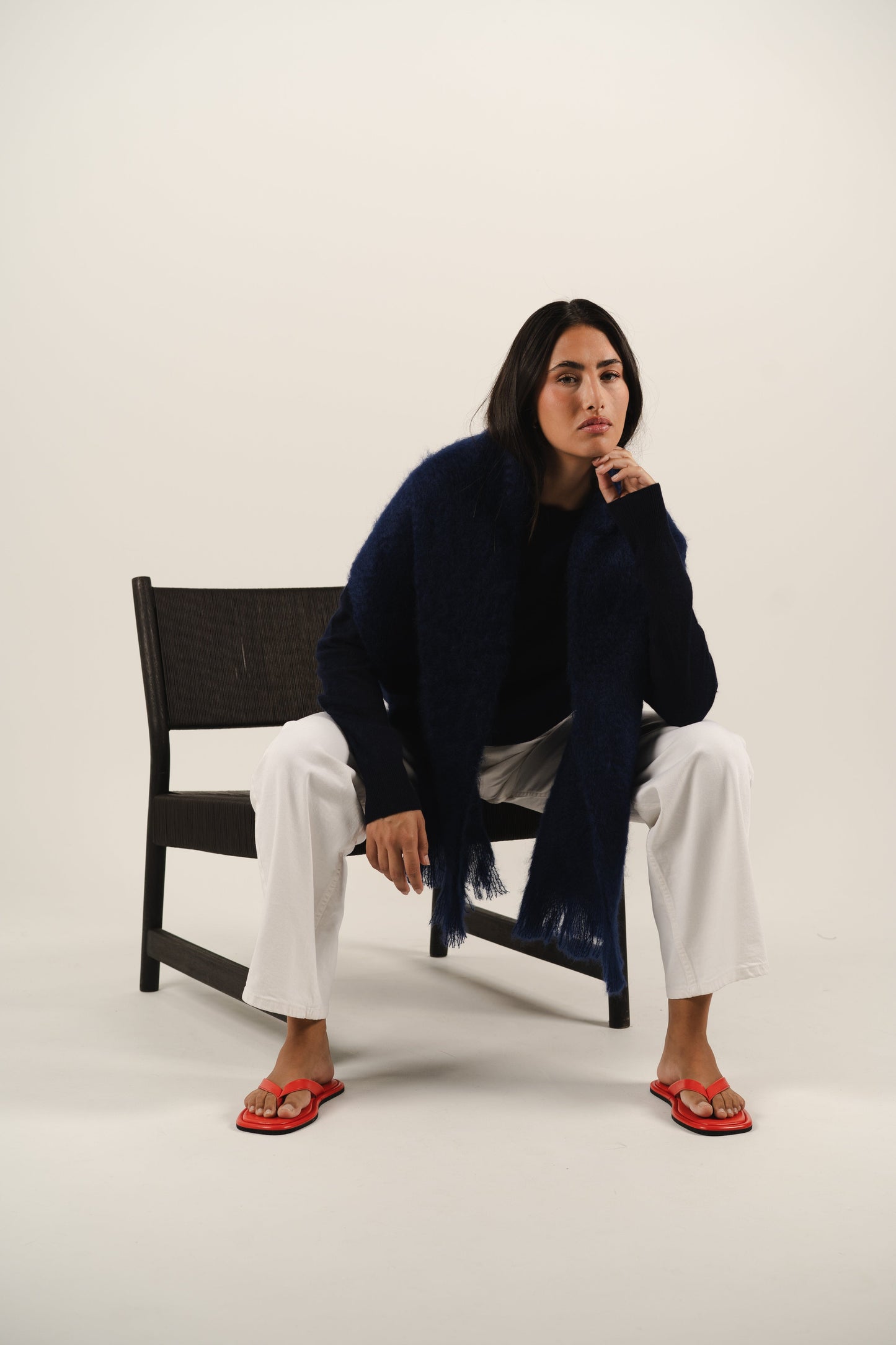 Midnight Blue Mohair Scarf Accesorios ELEVAA 