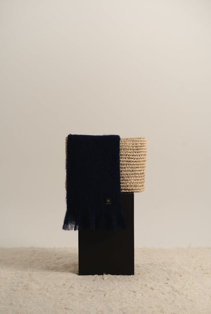 Midnight Blue Mohair Scarf Foulards & Scarves ELEVAA 