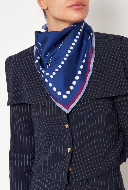 Mini-dot scarf cobalt Foulards & Scarves Van Hise