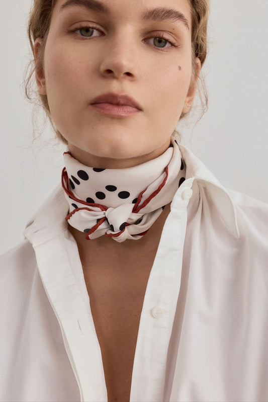 Mini Dot Scarf white Foulards & Scarves Van Hise 
